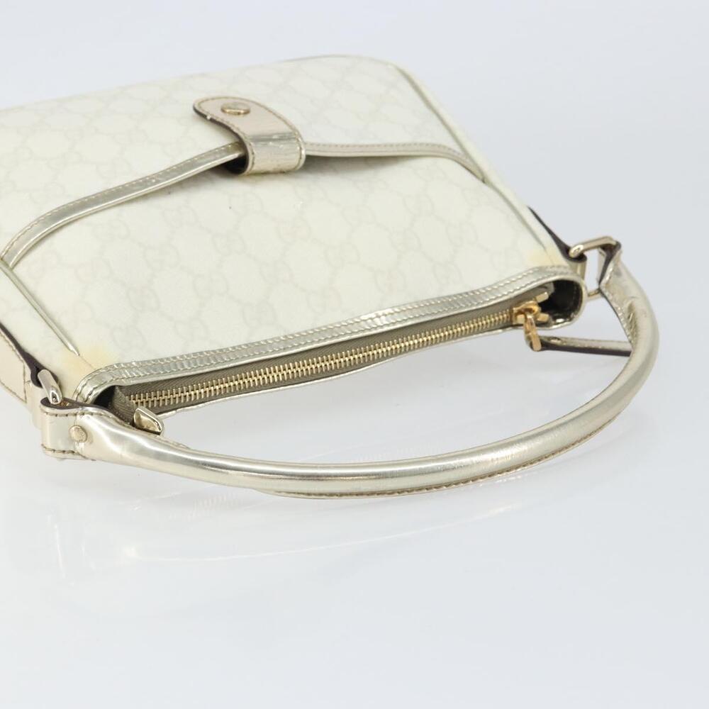 GUCCI GG Supreme Hand Bag PVC Leather White Gold 190258 Auth 157336 - Picture 7 of 16